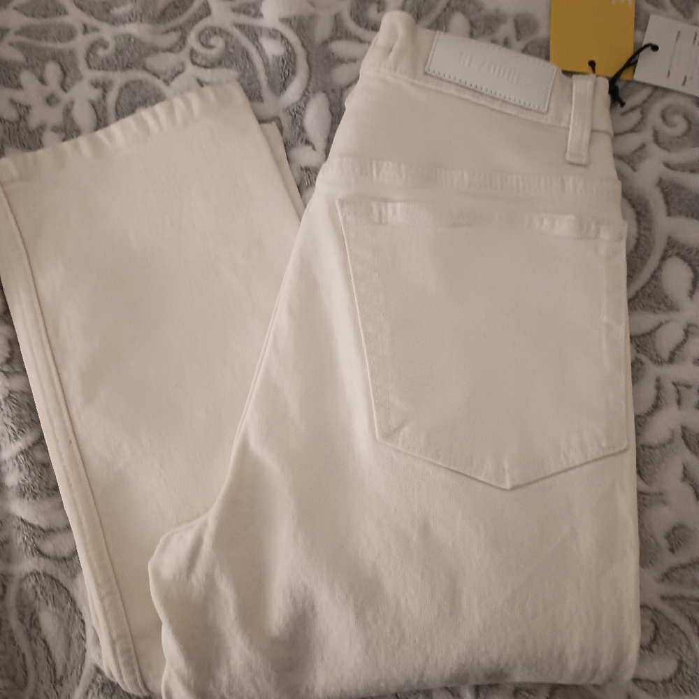 Re-Done Vintage White 70s Straight Jean